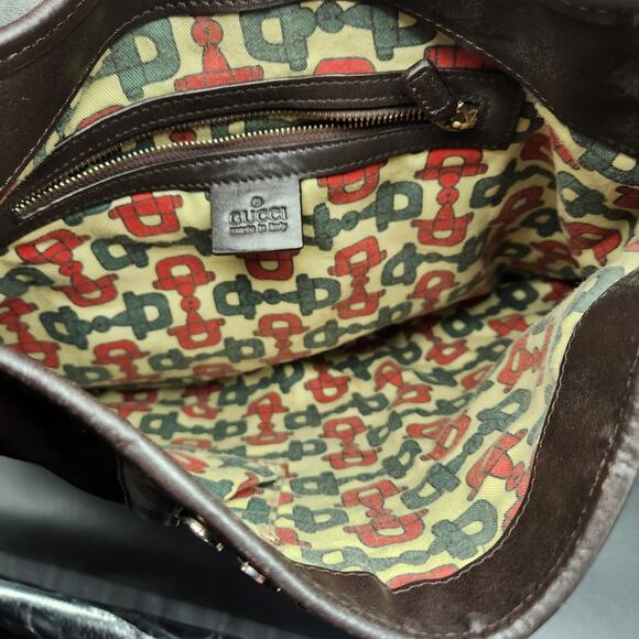 Vintage Gucci Jackie O. Bouvier Tom Ford Guccissima Bown Suede Leather Authentic - Picture 5 of 15